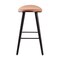 Saddle 26" Contemporary Counter Stool in Wood and Faux Leather with Metal - Set of 2